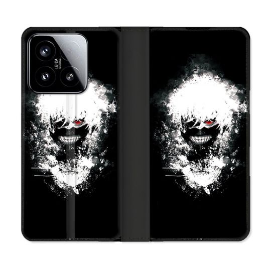 Housse cuir portefeuille Pour Xiaomi 15 Manga Tokyo Ghoul Kaneki Tag