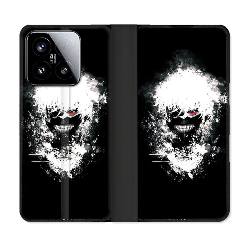 Housse cuir portefeuille Pour Xiaomi 15 Manga Tokyo Ghoul Kaneki Tag