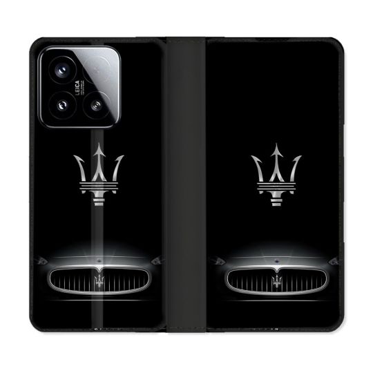 Housse cuir portefeuille Pour Xiaomi 15 Maserati