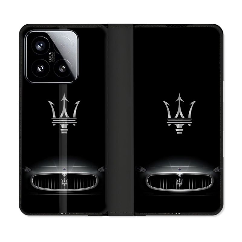 Housse cuir portefeuille Pour Xiaomi 15 Maserati