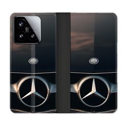 Housse cuir portefeuille Pour Xiaomi 15 Mercedes Calendre