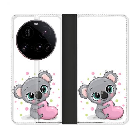 Housse cuir portefeuille Pour Xiaomi 15 Ultra Animal Koala Cœur