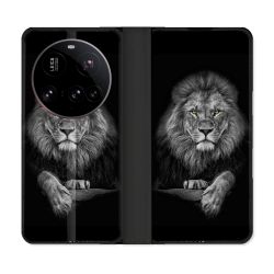 Housse cuir portefeuille Pour Xiaomi 15 Ultra Animal Lion Majestueux