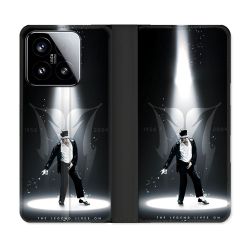 Housse cuir portefeuille Pour Xiaomi 15 Michael Jackson Noir