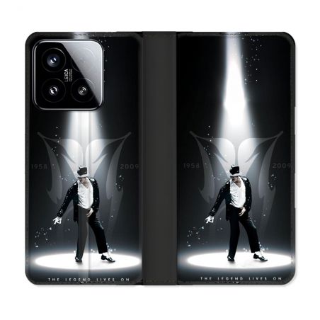 Housse cuir portefeuille Pour Xiaomi 15 Michael Jackson Noir