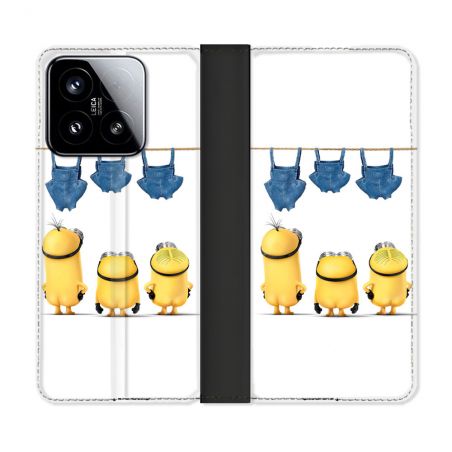 Housse cuir portefeuille Pour Xiaomi 15 Minions Nus