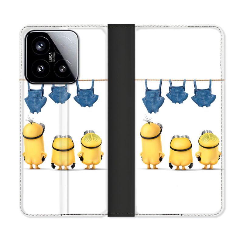 Housse cuir portefeuille Pour Xiaomi 15 Minions Nus