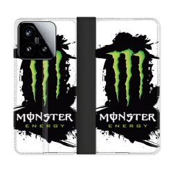 Housse cuir portefeuille Pour Xiaomi 15 Monster Energy Tache