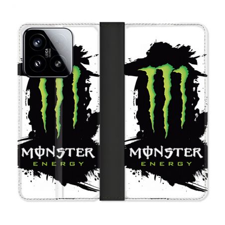 Housse cuir portefeuille Pour Xiaomi 15 Monster Energy Tache