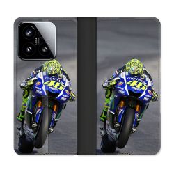 Housse cuir portefeuille Pour Xiaomi 15 Moto Course GP Wheeling 46