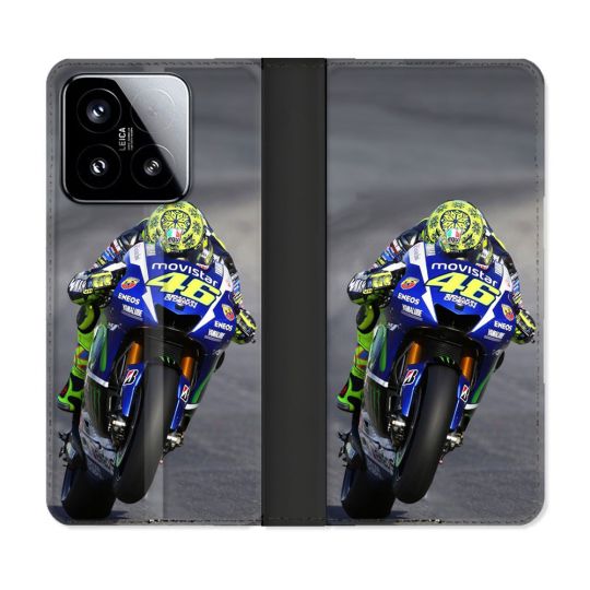 Housse cuir portefeuille Pour Xiaomi 15 Moto Course GP Wheeling 46
