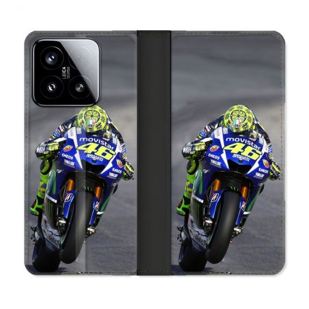 Housse cuir portefeuille Pour Xiaomi 15 Moto Course GP Wheeling 46