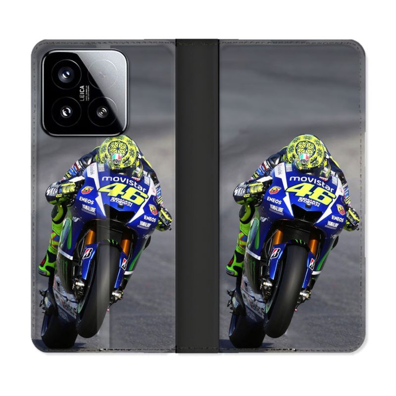 Housse cuir portefeuille Pour Xiaomi 15 Moto Course GP Wheeling 46