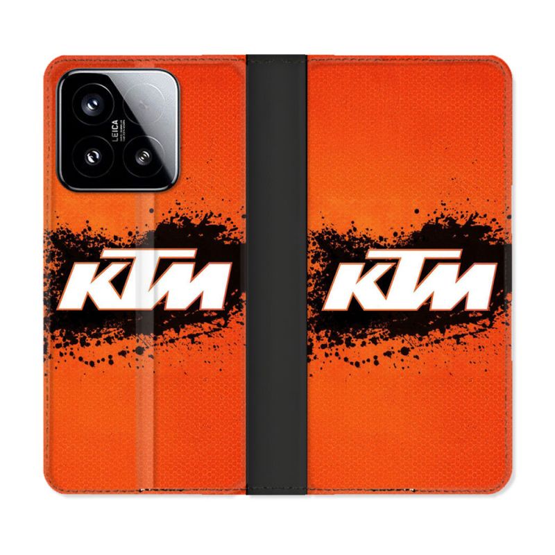Housse cuir portefeuille Pour Xiaomi 15 Moto KTM