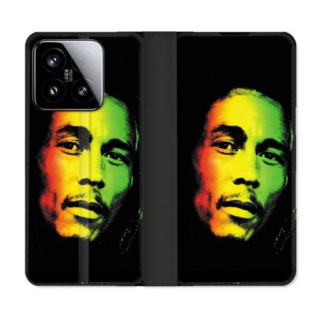 Housse cuir portefeuille Pour Xiaomi 15 Musique Bob Marley 2