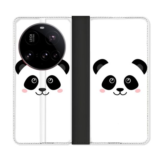 Housse cuir portefeuille Pour Xiaomi 15 Ultra Animal Panda Blanc