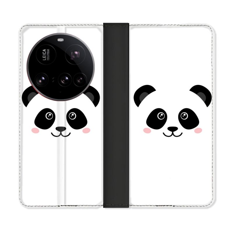 Housse cuir portefeuille Pour Xiaomi 15 Ultra Animal Panda Blanc