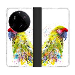 Housse cuir portefeuille Pour Xiaomi 15 Ultra Animal Perroquet Jaune