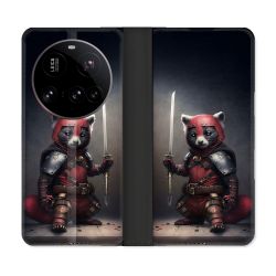 Housse cuir portefeuille Pour Xiaomi 15 Ultra Animal Raton Samouraï
