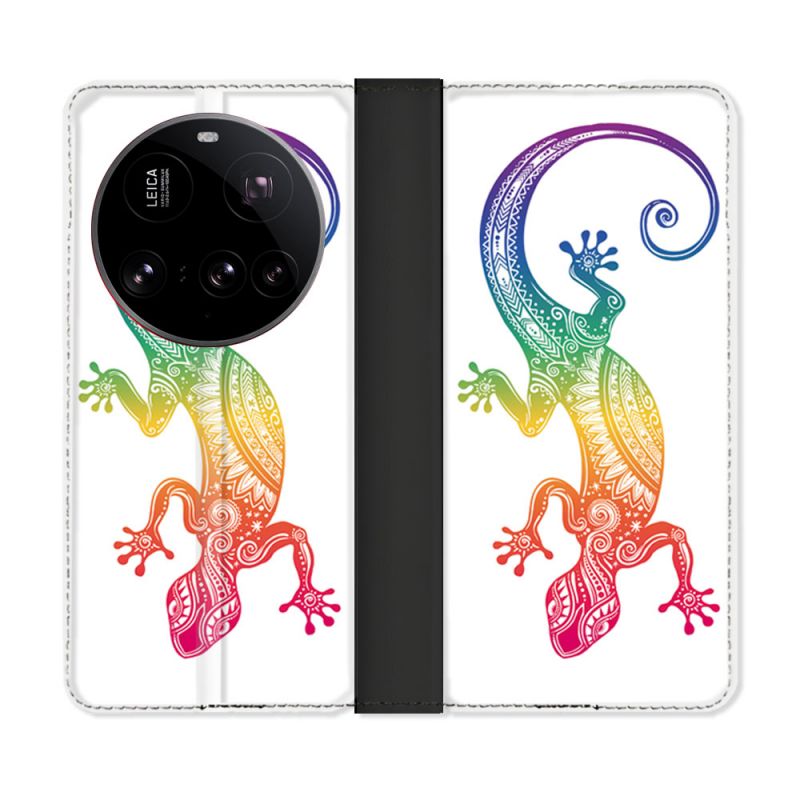 Housse cuir portefeuille Pour Xiaomi 15 Ultra Animal Salamandre Color