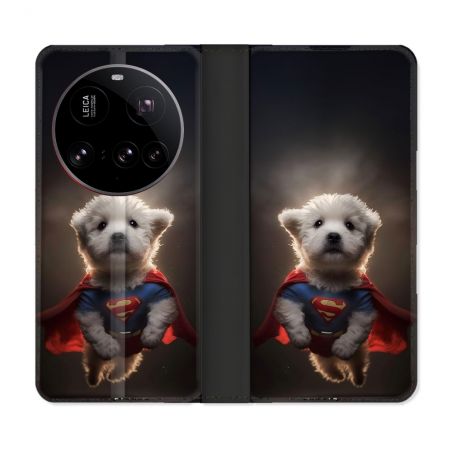 Housse cuir portefeuille Pour Xiaomi 15 Ultra Animal Super Chien
