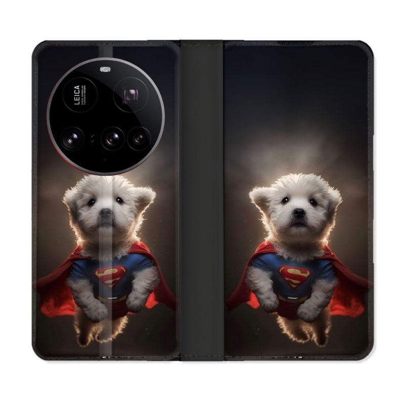 Housse cuir portefeuille Pour Xiaomi 15 Ultra Animal Super Chien