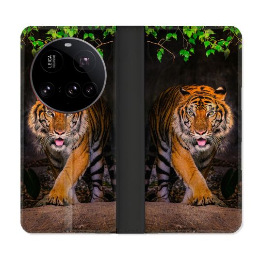 Housse cuir portefeuille Pour Xiaomi 15 Ultra Animal Tigre Jungle