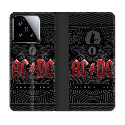 Housse cuir portefeuille Pour Xiaomi 15 Musique Rock ACDC Rouge
