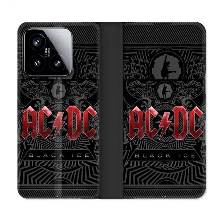 Housse cuir portefeuille Pour Xiaomi 15 Musique Rock ACDC Rouge