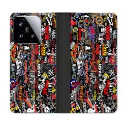 Housse cuir portefeuille Pour Xiaomi 15 Musique Rock Groupe