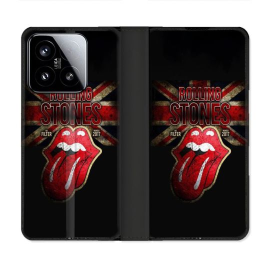 Housse cuir portefeuille Pour Xiaomi 15 Musique Rolling Stones