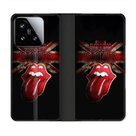 Housse cuir portefeuille Pour Xiaomi 15 Musique Rolling Stones