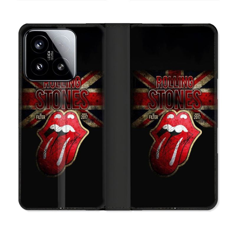 Housse cuir portefeuille Pour Xiaomi 15 Musique Rolling Stones