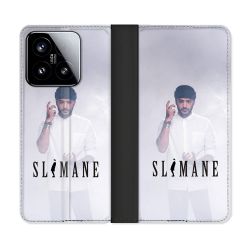 Housse cuir portefeuille Pour Xiaomi 15 Musique Slimane Blanc