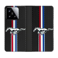Housse cuir portefeuille Pour Xiaomi 15 Mustang