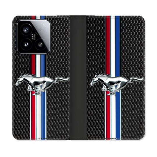 Housse cuir portefeuille Pour Xiaomi 15 Mustang