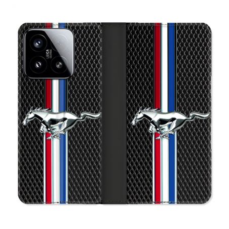 Housse cuir portefeuille Pour Xiaomi 15 Mustang
