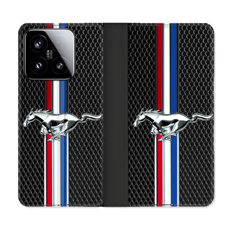 Housse cuir portefeuille Pour Xiaomi 15 Mustang
