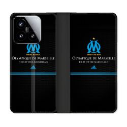 Housse cuir portefeuille Pour Xiaomi 15 Olympique Marseille OM Fier etre Marseillais