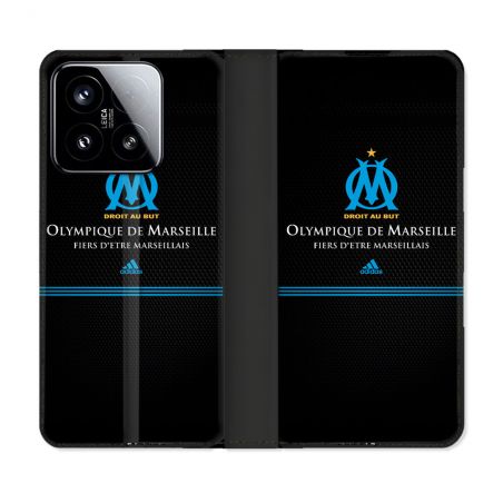 Housse cuir portefeuille Pour Xiaomi 15 Olympique Marseille OM Fier etre Marseillais