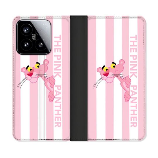 Housse cuir portefeuille Pour Xiaomi 15 Panthere Rose