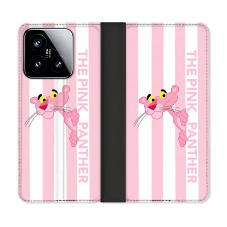 Housse cuir portefeuille Pour Xiaomi 15 Panthere Rose