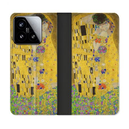 Housse cuir portefeuille Pour Xiaomi 15 Peinture Le Baiser