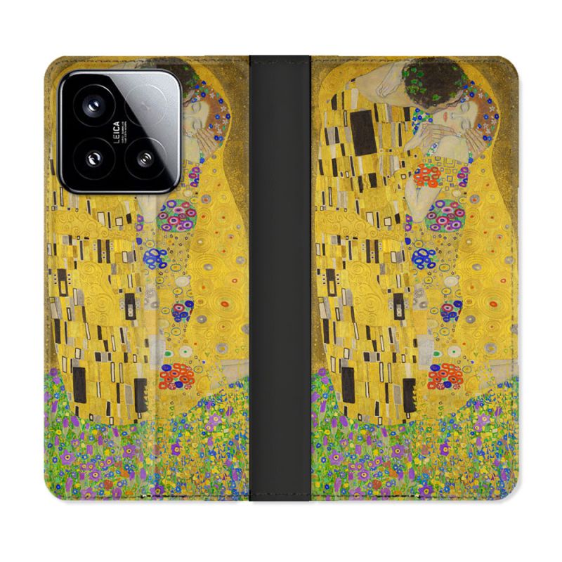 Housse cuir portefeuille Pour Xiaomi 15 Peinture Le Baiser