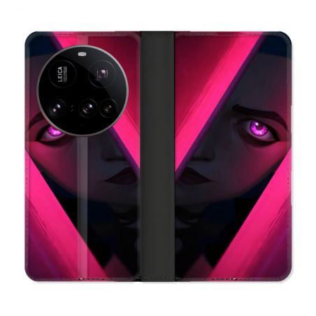 Housse cuir portefeuille Pour Xiaomi 15 Ultra Arcane Jinx Rose
