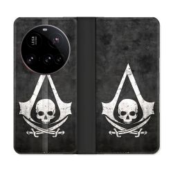 Housse cuir portefeuille Pour Xiaomi 15 Ultra Assassin Creed Tete Mort