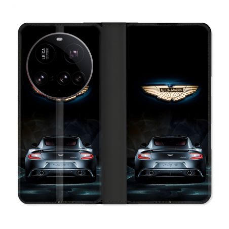 Housse cuir portefeuille Pour Xiaomi 15 Ultra Aston Martin