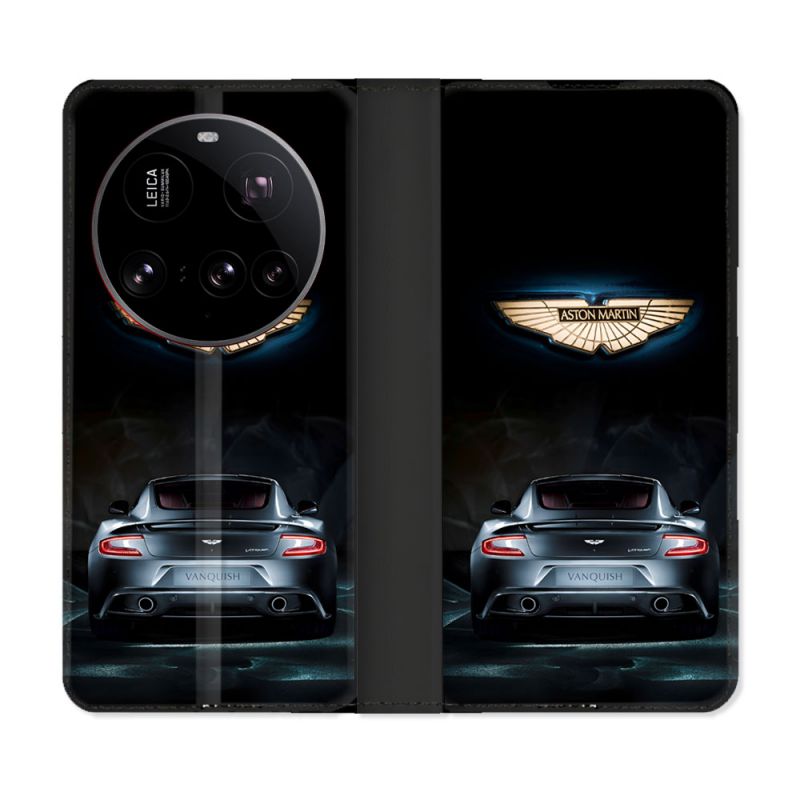 Housse cuir portefeuille Pour Xiaomi 15 Ultra Aston Martin