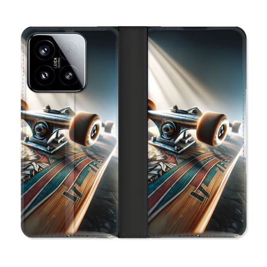 Housse cuir portefeuille Pour Xiaomi 15 Planche Skate