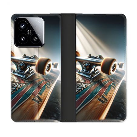 Housse cuir portefeuille Pour Xiaomi 15 Planche Skate